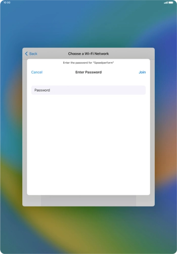 Key in the password for the Wi-Fi network and press Join. Key in the password for the Wi-Fi network and press Join.