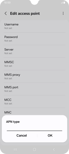 Key in default and press OK. Key in default and press OK.