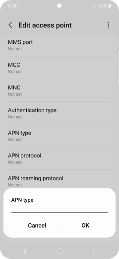 Key in default and press OK. Key in default and press OK.