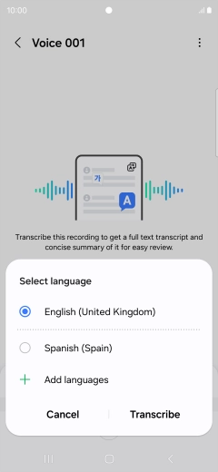 Press the recorded language. Press the recorded language.