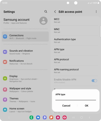 Key in mms and press OK. Key in mms and press OK.
