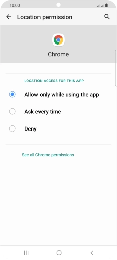 Press the required setting. Press the required setting.
