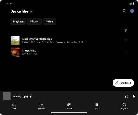 Press the required audio file. Press the required audio file.
