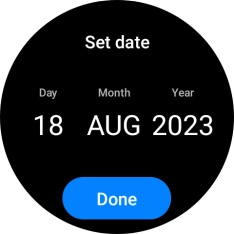 Slide your finger up or down on the screen to set the required date. Slide your finger up or down on the screen to set the required date.
