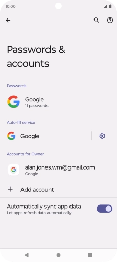 Press Add account. Press Add account.