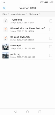 Press the required file. Press the required file.