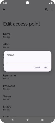 Key in EE Internet and press OK. Key in EE Internet and press OK.