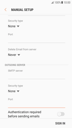 Press Authentication required before sending emails to turn on the function. Press Authentication required before sending emails to turn on the function.
