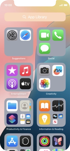 Press the required app. Press the required app.