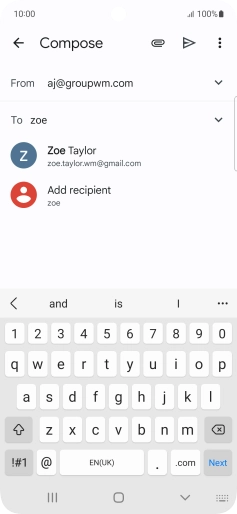 Press the required contact. Press the required contact.