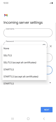 Press SSL/TLS. Press SSL/TLS.