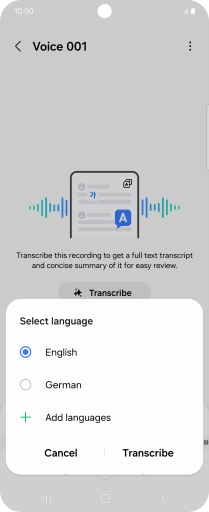 Press the recorded language. Press the recorded language.