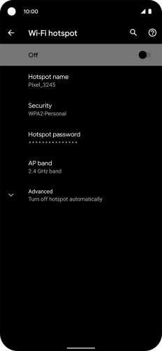 Press Hotspot name. Press Hotspot name.