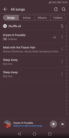 Press the required category and go to the required audio file. Press the required category and go to the required audio file.