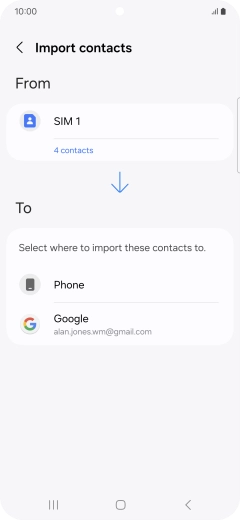 Press the required Google account. Press the required Google account.