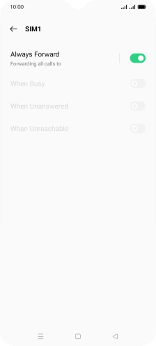 Press the indicator next to the required divert type. Press the indicator next to the required divert type.