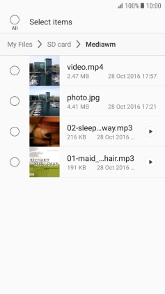 Press the required file. Press the required file.