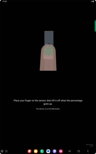 Follow the instructions on the screen to create the lock code using your fingerprint. Follow the instructions on the screen to create the lock code using your fingerprint.