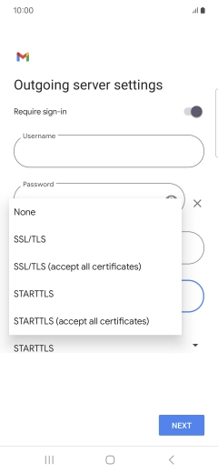 Press SSL/TLS. Press SSL/TLS.