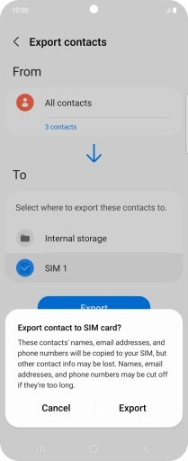 Press Export. Press Export.