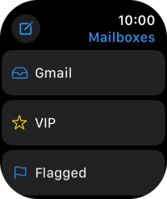 Press the required email account. Press the required email account.