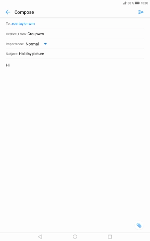 Press the attachment icon. Press the attachment icon.