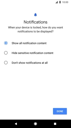 Press the required setting. Press the required setting.
