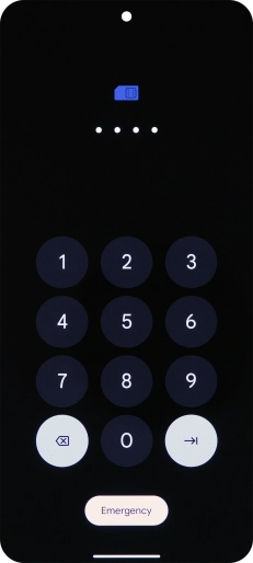 If your SIM is locked, key in your PIN and press arrow right. The default PIN is 1111. If your SIM is locked, key in your PIN and press arrow right. The default PIN is 1111.