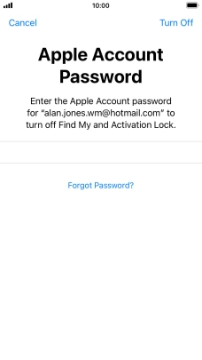Key in the password for your Apple ID and press Turn Off. Wait a moment while the factory default settings are restored. Follow the instructions on the screen to set up your phone and prepare it for use. Key in the password for your Apple ID and press Turn Off. Wait a moment while the factory default settings are restored. Follow the instructions on the screen to set up your phone and prepare it for use.