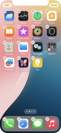 Press the home screen icon. Press the home screen icon.