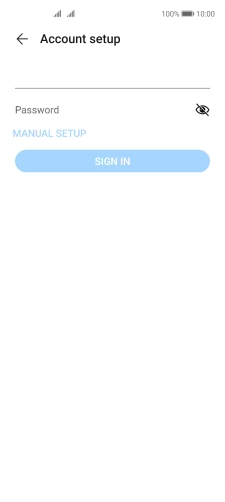 Press Password and key in the password for your email account. Press Password and key in the password for your email account.