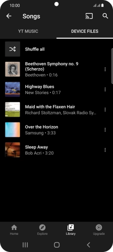 Press the required audio file. Press the required audio file.