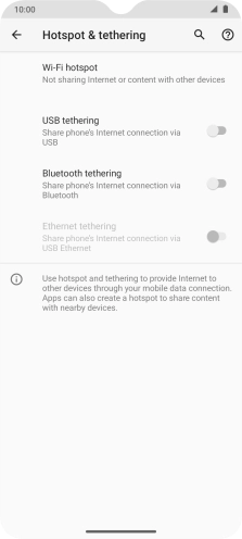 Press Wi-Fi hotspot. Press Wi-Fi hotspot.