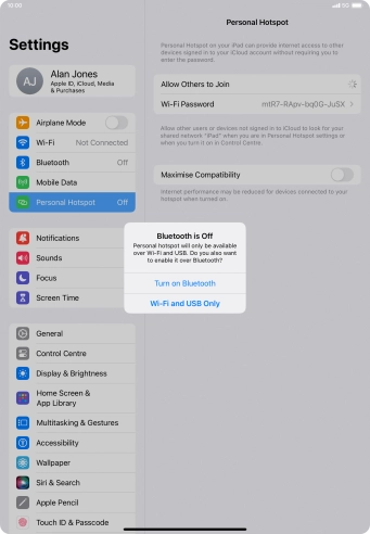 If Wi-Fi is turned on, press Wi-Fi and USB Only. If Wi-Fi is turned on, press Wi-Fi and USB Only.