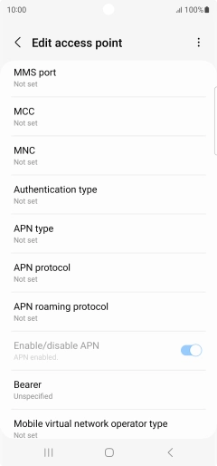 Press MMS port. Press MMS port.