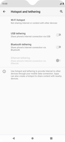 Press Wi-Fi hotspot. Press Wi-Fi hotspot.