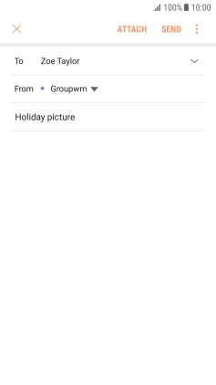 Press the text input field and write the text for your email message. Press the text input field and write the text for your email message.