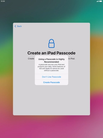 If you turn off the function, press Don't Use Passcode. If you turn off the function, press Don't Use Passcode.
