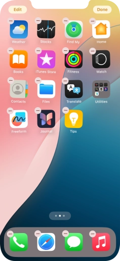 Press the home screen icon. Press the home screen icon.
