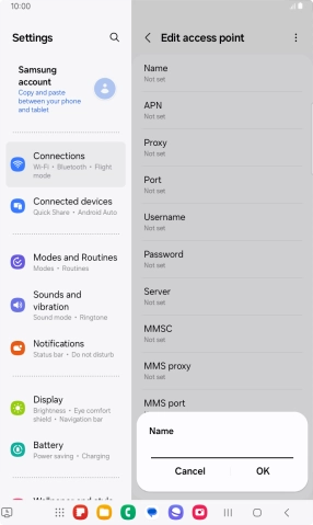 Key in EE Internet and press OK. Key in EE Internet and press OK.