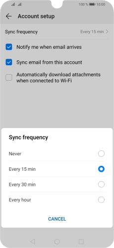 Press the required setting. Press the required setting.