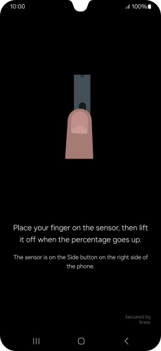 Follow the instructions on the screen to create the phone lock code using your fingerprint. Follow the instructions on the screen to create the phone lock code using your fingerprint.