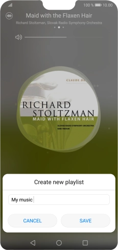 Key in a name for the playlist and press SAVE. Key in a name for the playlist and press SAVE.