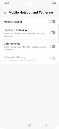 Press Mobile Hotspot. Press Mobile Hotspot.