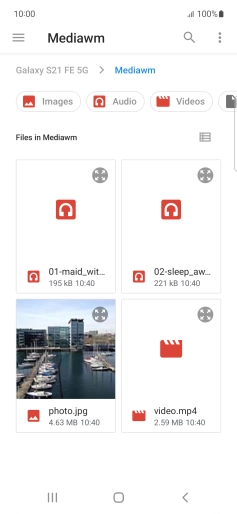 Press the required file. Press the required file.