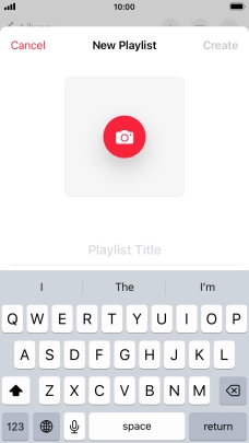 Press the text input field and key in a name for the playlist. Press the text input field and key in a name for the playlist.