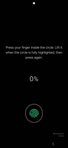 Follow the instructions on the screen to create the phone lock code using your fingerprint. Follow the instructions on the screen to create the phone lock code using your fingerprint.