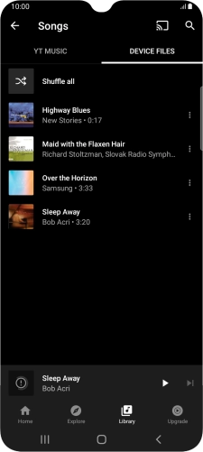 Press the required audio file. Press the required audio file.