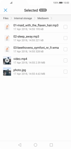 Press the required file. Press the required file.