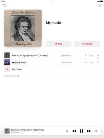 Press the song title. Press the song title.